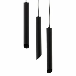 Fashion Eko-Light Suspension Corte, noire, à 3 lampes, ronde