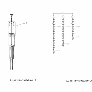 Sale Clayre&Eef Suspension CR114 avec pendentif en verre, 210 cm