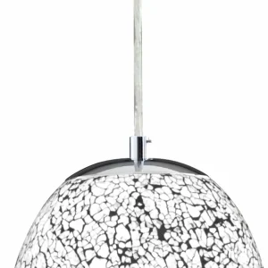 Shop Searchlight Suspension Crackle chromée et blanche