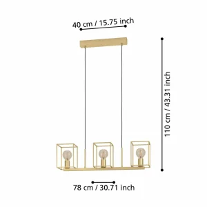 Flash Sale EGLO Suspension Cumiole à 3 lampes