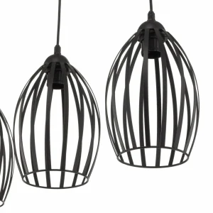 Outlet HELAM Suspension Dali en noir, à 3 lampes allongée