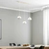 Cheap Eko-Light Suspension Dama à trois lampes, blanche/bois clair