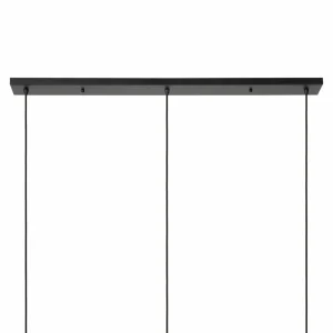 New Lucide Suspension Danza, à 3 lampes, allongée, noire