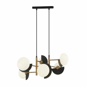 Discount Viokef Suspension Darcy, noir/bronze, à 6 lampes