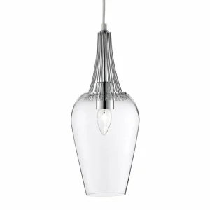 Sale Searchlight Suspension de verre Whisk avec éléments chromés