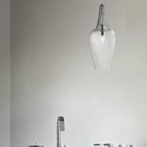 Sale Searchlight Suspension de verre Whisk avec éléments chromés