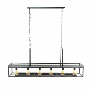 Clearance Zijlstra Suspension Dekorla, à 6 lampes, couleur charbon