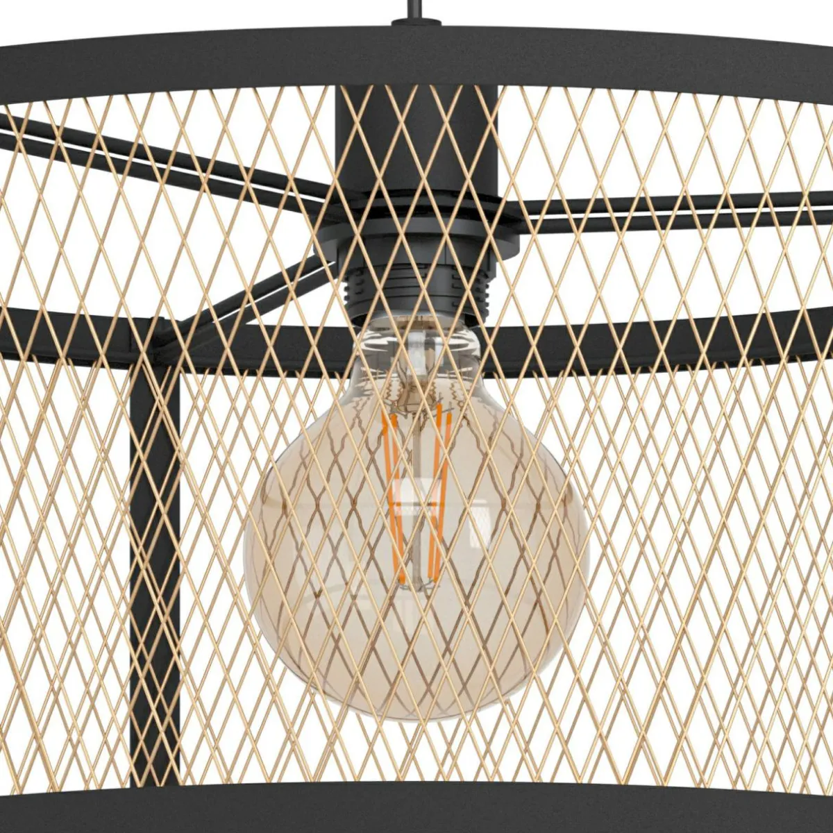 suspension_dellow___cm_noirlaiton_acier_1.webp Best Sale EGLO Suspension Dellow, Ø 45 cm, noir/laiton, acier