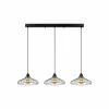 Store Opviq Suspension Depay 11260 à 3 lampes linéaire noir antique