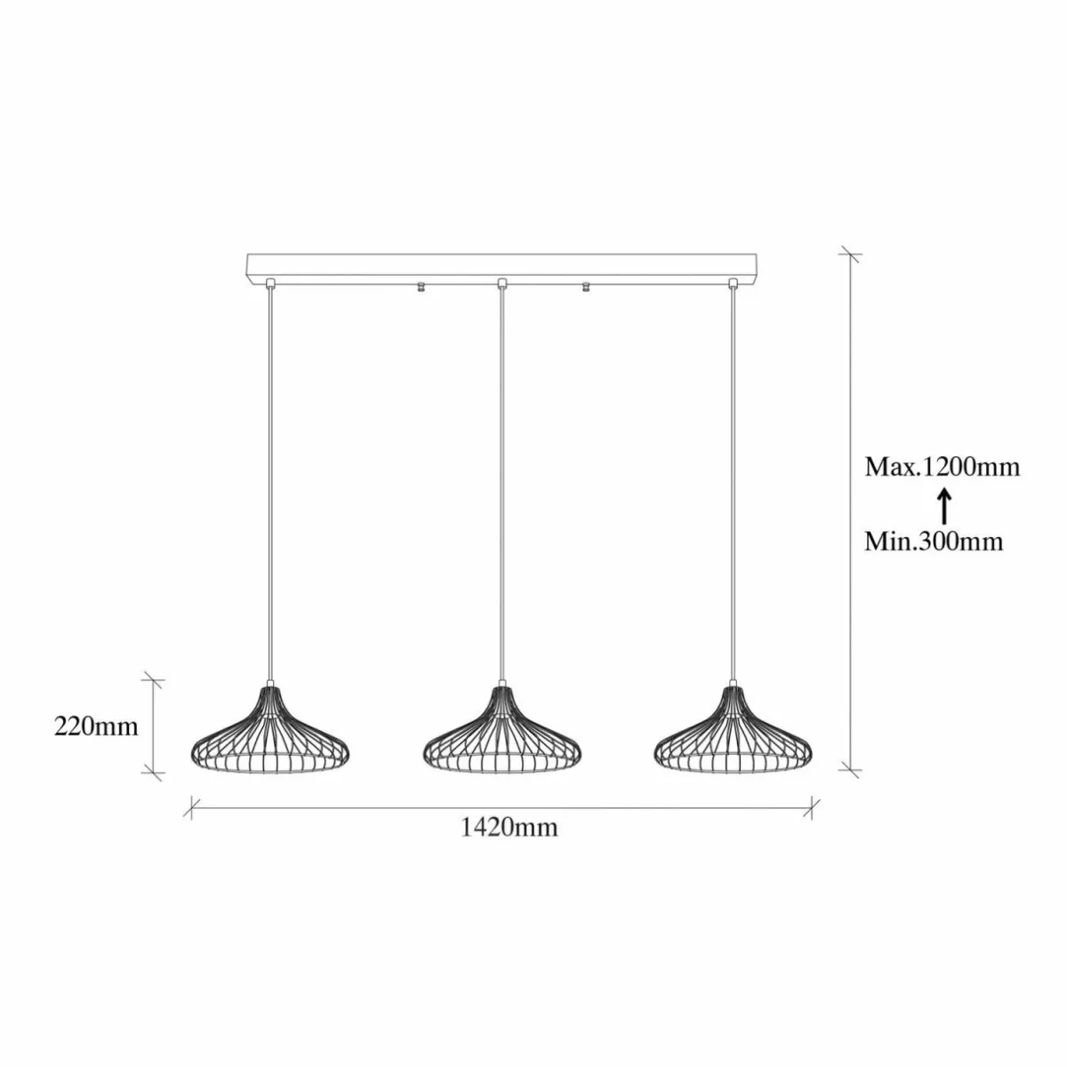 suspension_depay____lampes_linaire_noir_antique_1.webp Store Opviq Suspension Depay 11260 à 3 lampes linéaire noir antique