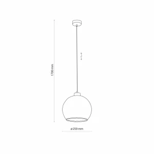 Discount TK Lighting Suspension Devi, transparent, à 1 lampe, Ø 25cm