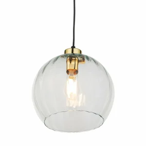 Discount TK Lighting Suspension Devi, transparent, à 1 lampe, Ø 25cm