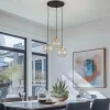Online TK Lighting Suspension Devi, transparente à 3 lampes ronde