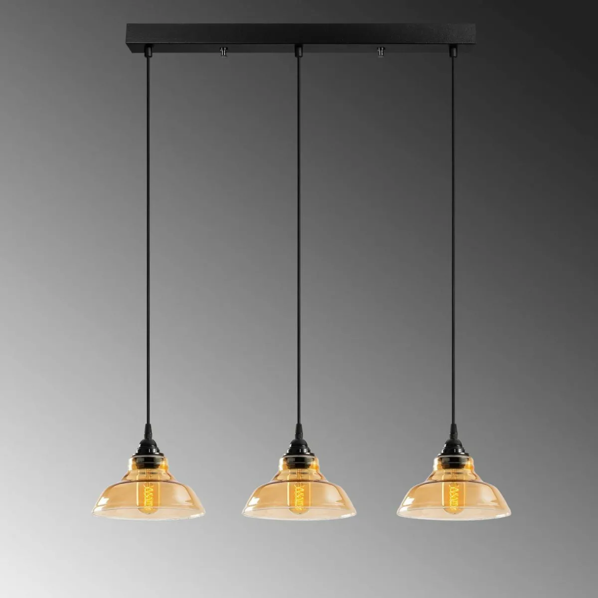 suspension_dilberay_s___lampes_ambrenoir_1.webp Online Opviq Suspension Dilberay 326-S à 3 lampes ambre/noir