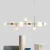 Best ALDEX Suspension Dione, opale/dorée, à 9 lampes