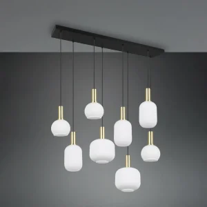 Shop Trio Lighting Suspension Diva, à 8 lampes, laiton, opale, métal, verre