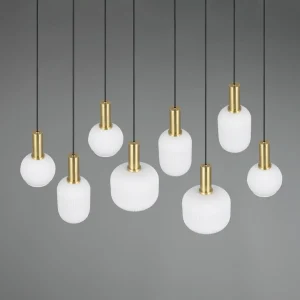 Shop Trio Lighting Suspension Diva, à 8 lampes, laiton, opale, métal, verre