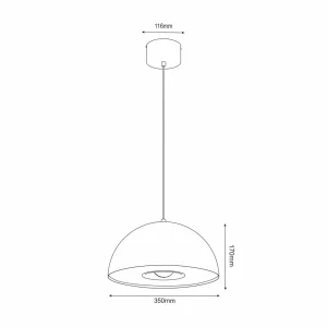Cheap Luminex Suspension Drew en noir avec décor en bois