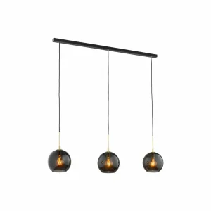 Sale Argon Suspension Dulce, gris fumé/noir, verre, 3 lampes