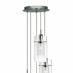 Outlet Searchlight Suspension Duo 1 ronde, cinq lampes