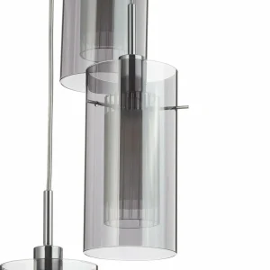 Outlet Searchlight Suspension Duo 2, verre fumé/chromé à 5 lampes