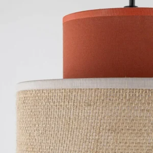 Shop TK Lighting Suspension Duo, abat-jour en jute, brun rouille/brun naturel, Ø 20 cm