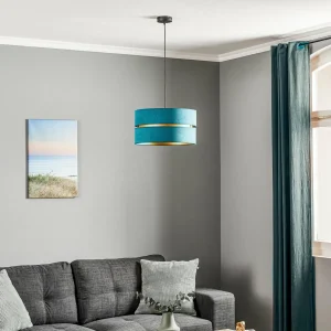 Hot Duolla Suspension Duo, turquoise/or, Ø40cm, 1 lampe