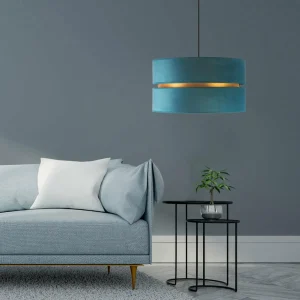 Hot Duolla Suspension Duo, turquoise/or, Ø40cm, 1 lampe