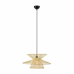 Store Markslöjd Suspension Duplici, fiche, naturel, bambou, Ø 57 cm
