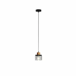 New HELAM Suspension Edison en noir/cuivré, à 1 lampe