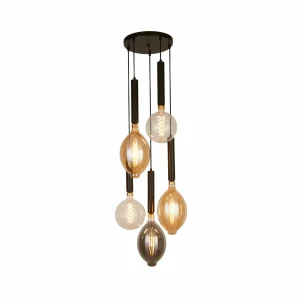 Best Searchlight Suspension Elegance à 5 lampes, noire