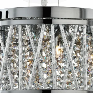 Store Searchlight Suspension Elise décorée de cristaux de verre