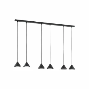Flash Sale EMIBIG LIGHTING Suspension Elit, 6 lampes, noir, métal