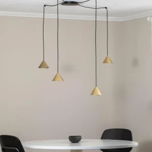Online EMIBIG LIGHTING Suspension Elit Spider, 4 lampes, doré, métal