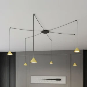 Hot EMIBIG LIGHTING Suspension Elit Spider, 6 lampes, doré, métal