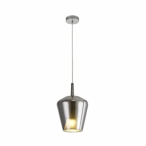 Cheap Mantra Iluminación Suspension Elsa, à 1 lampe, Ø 22,5 cm, verre, chrome