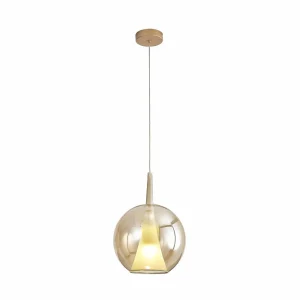 Cheap Mantra Iluminación Suspension Elsa, 1 lampe, Ø 25 cm, verre, bronze