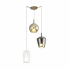 Flash Sale Mantra Iluminación Suspension Elsa, verre, 3 lampes, transparent, bronze, chrome