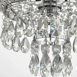 Online Lindby Suspension en cristal Casparia, chromé brillant