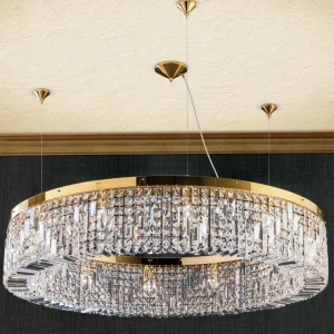 Fashion ORION Suspension en cristal Ring 110 cm chromée