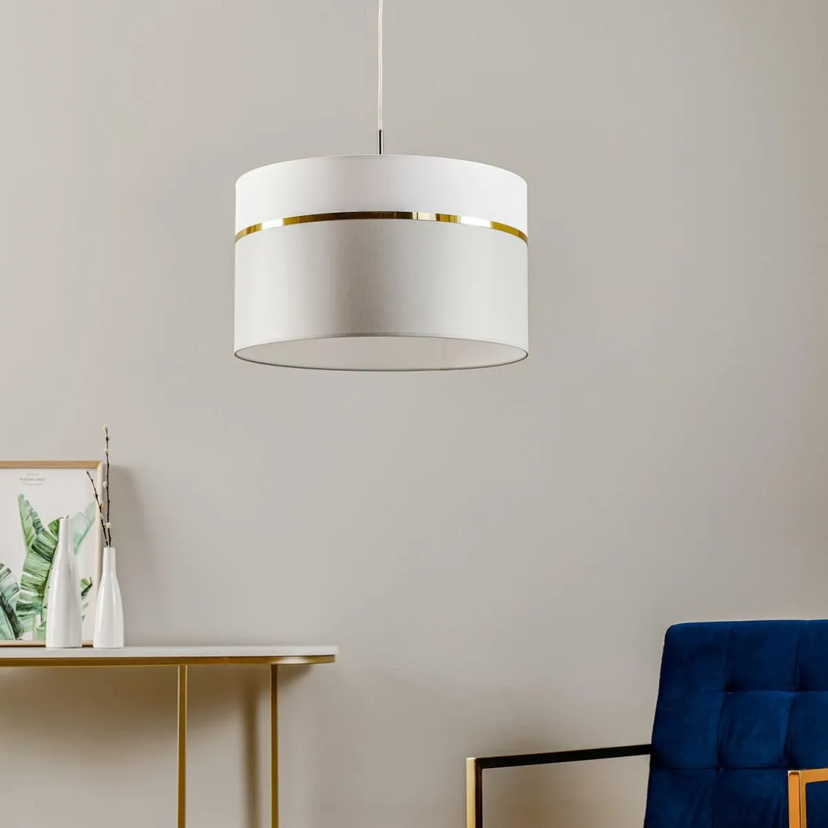 suspension_en_tissu_long__lampe_blancgrislaiton_0.webp Online Argon Suspension en tissu Long 1 lampe blanc/gris/laiton