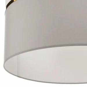 Online Argon Suspension en tissu Long 1 lampe blanc/gris/laiton
