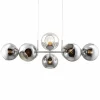 Store NOWA GmbH Suspension en verre Pilar, à 8 lampes, gris fumé
