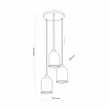 Outlet TK Lighting Suspension en verre Satipo, 3 lampes, transparente