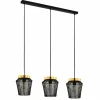 Sale EGLO Suspension Escandidos, noire/dorée, à 3 lampes