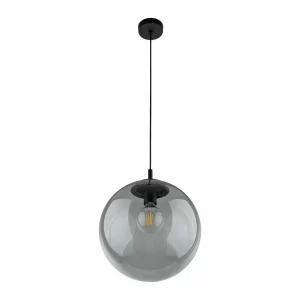Fashion TK Lighting Suspension Esme, verre, graphite-transparent, 1 lampe, Ø 35 cm