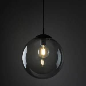 Fashion TK Lighting Suspension Esme, verre, graphite-transparent, 1 lampe, Ø 35 cm