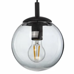 Sale TK Lighting Suspension Esme, verre, graphite-transparent, 4 lampes, linéaire