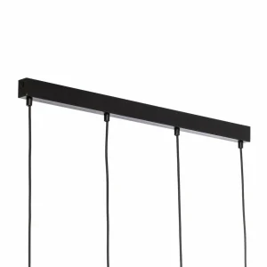 Sale TK Lighting Suspension Esme, verre, graphite-transparent, 4 lampes, linéaire