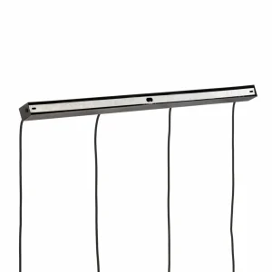 Sale TK Lighting Suspension Esme, verre, graphite-transparent, 4 lampes, linéaire